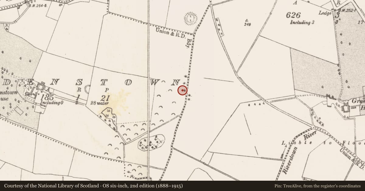 Ordnance Survey six-inch map, 2nd edition (1888–1915) covering the location of Barrow - unclassified, Wardenstown, County Westmeath, with a pin at the register's coordinates