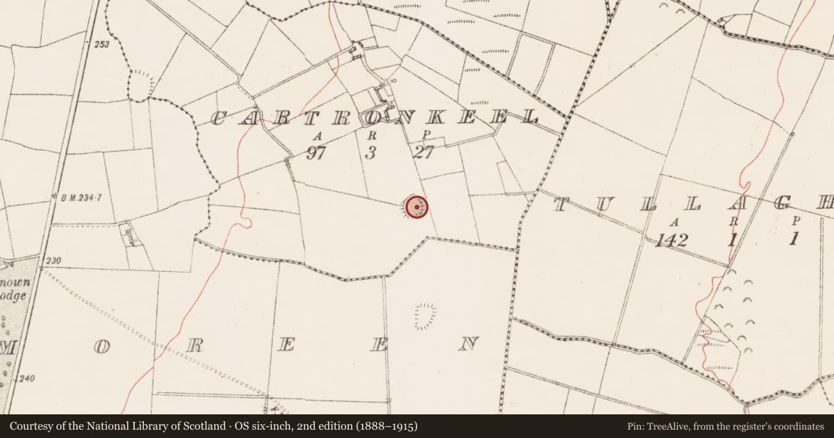 Ordnance Survey six-inch map, 2nd edition (1888–1915) covering the location of Ringfort - rath, Cartronkeel, County Westmeath, with a pin at the register's coordinates