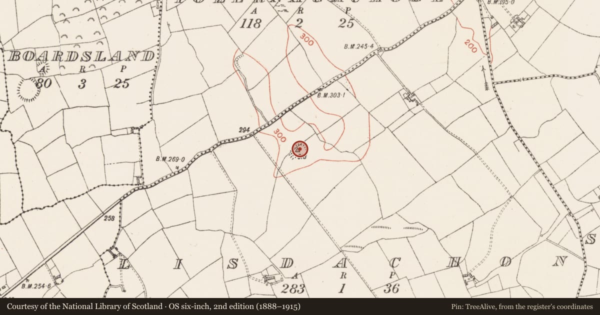 Ordnance Survey six-inch map, 2nd edition (1888–1915) covering the location of Ringfort - rath, Lisdachon, County Westmeath, with a pin at the register's coordinates