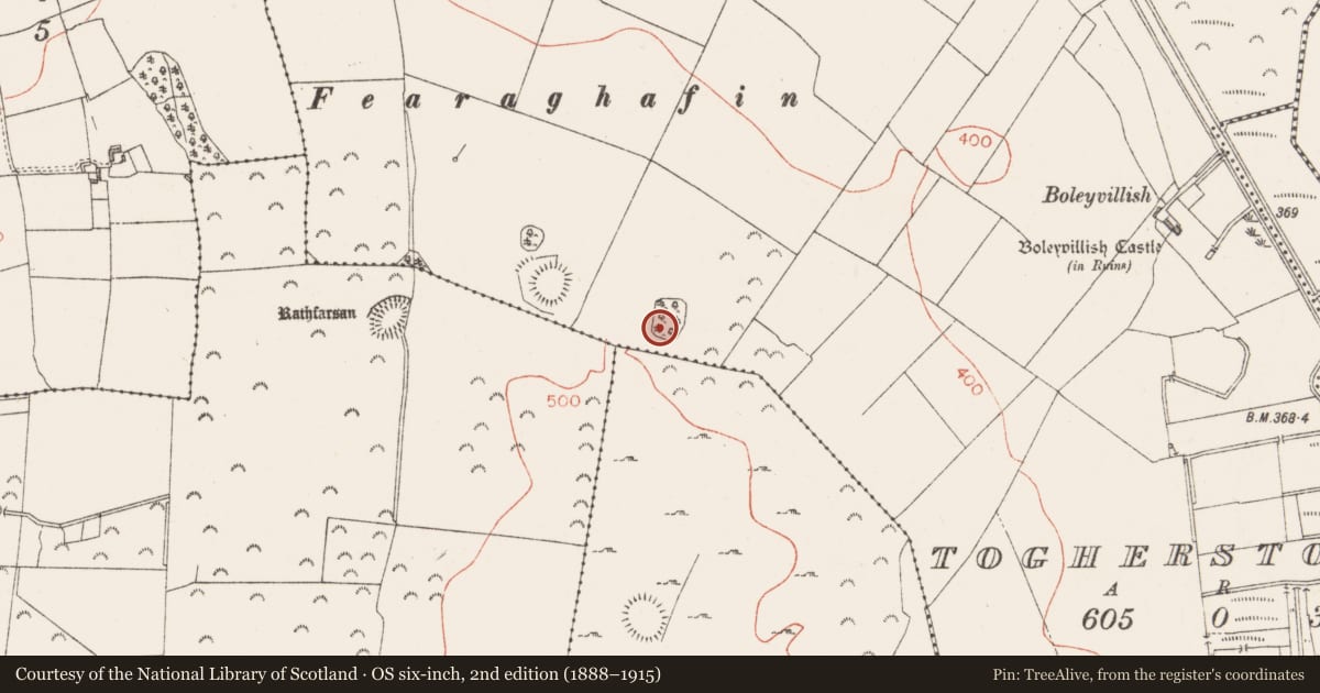 Ordnance Survey six-inch map, 2nd edition (1888–1915) covering the location of House - indeterminate date, Togherstown, County Westmeath, with a pin at the register's coordinates