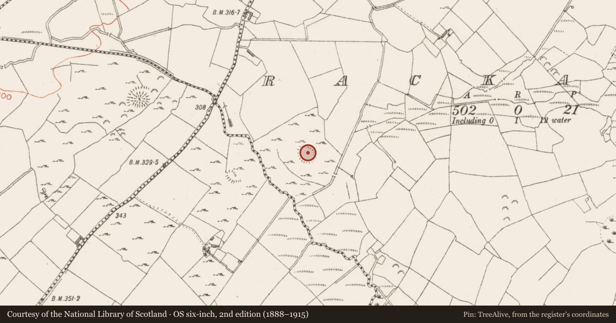 Ordnance Survey six-inch map, 2nd edition (1888–1915) covering the location of Ringfort - rath, Rackavra, County Westmeath, with a pin at the register's coordinates