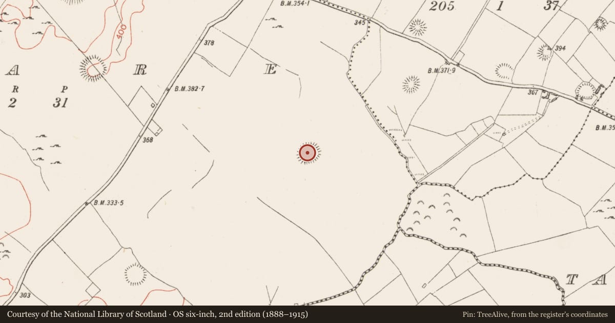 Ordnance Survey six-inch map, 2nd edition (1888–1915) covering the location of Ringfort - rath, Clare, County Westmeath, with a pin at the register's coordinates