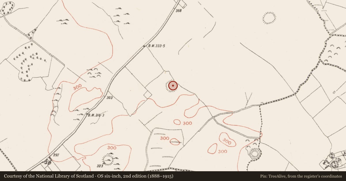 Ordnance Survey six-inch map, 2nd edition (1888–1915) covering the location of Ringfort - rath, Clare, County Westmeath, with a pin at the register's coordinates