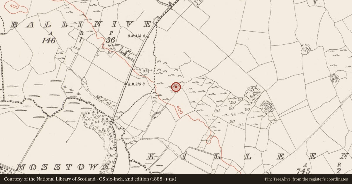 Ordnance Survey six-inch map, 2nd edition (1888–1915) covering the location of Ringfort - rath, Killeenbrack, County Westmeath, with a pin at the register's coordinates