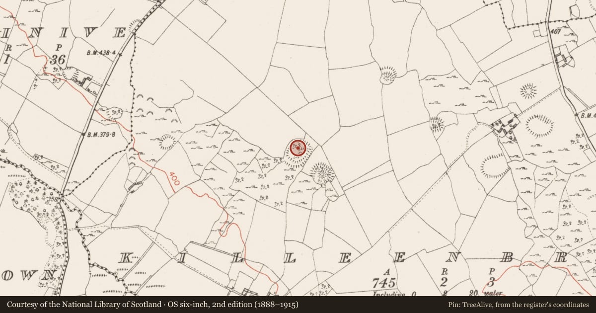 Ordnance Survey six-inch map, 2nd edition (1888–1915) covering the location of Ringfort - rath, Killeenbrack, County Westmeath, with a pin at the register's coordinates