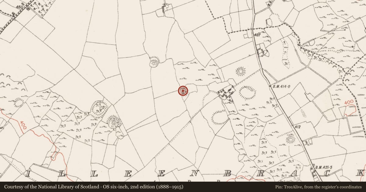 Ordnance Survey six-inch map, 2nd edition (1888–1915) covering the location of Ringfort - rath, Killeenbrack, County Westmeath, with a pin at the register's coordinates