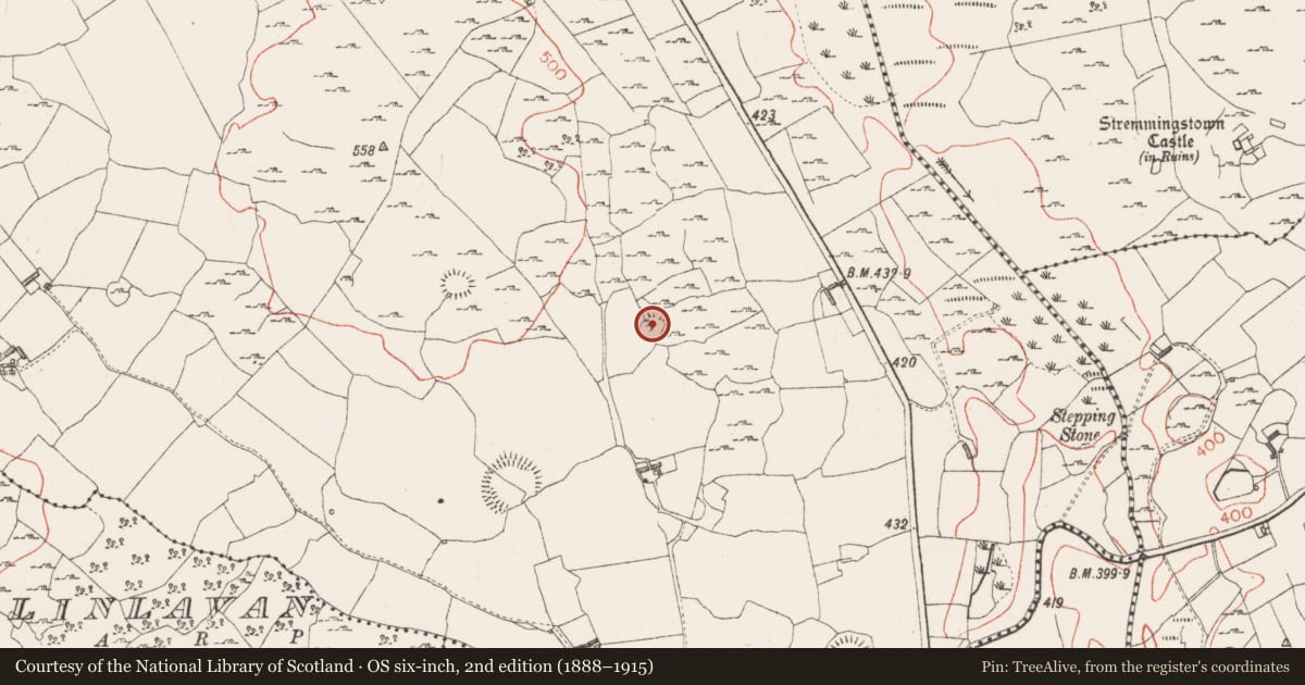 Ordnance Survey six-inch map, 2nd edition (1888–1915) covering the location of Enclosure, Killeenbrack, County Westmeath, with a pin at the register's coordinates