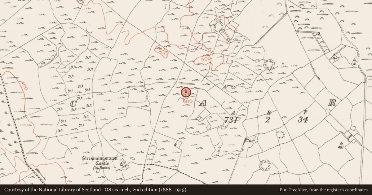 Ordnance Survey six-inch map, 2nd edition (1888–1915) covering the location of Ringfort - rath, Carn, County Westmeath, with a pin at the register's coordinates