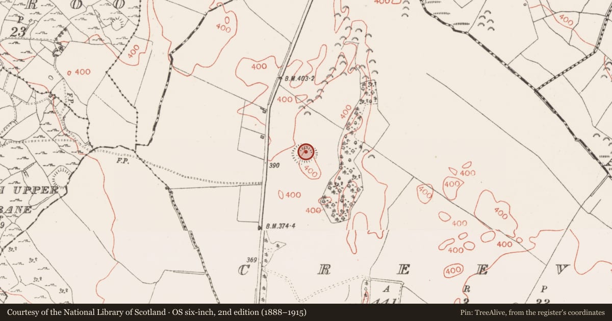 Ordnance Survey six-inch map, 2nd edition (1888–1915) covering the location of Ringfort - rath, Creeve, County Westmeath, with a pin at the register's coordinates