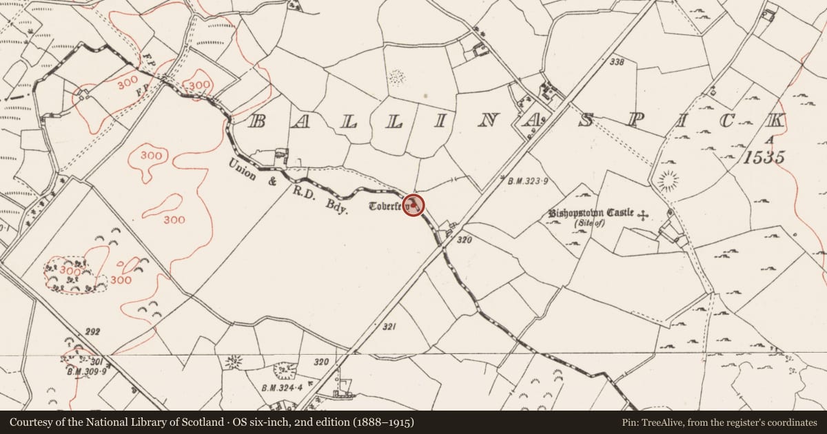 Ordnance Survey six-inch map, 2nd edition (1888–1915) covering the location of Well, Coolatoor, County Westmeath, with a pin at the register's coordinates