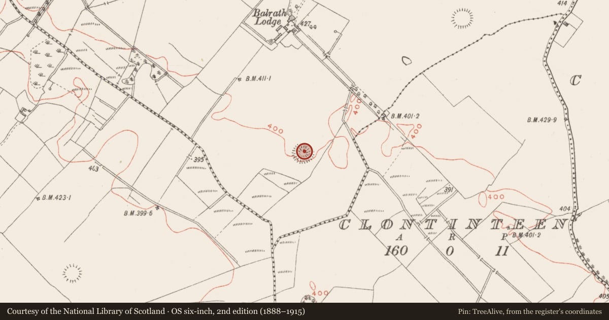 Ordnance Survey six-inch map, 2nd edition (1888–1915) covering the location of Ringfort - rath, Balrath, County Westmeath, with a pin at the register's coordinates