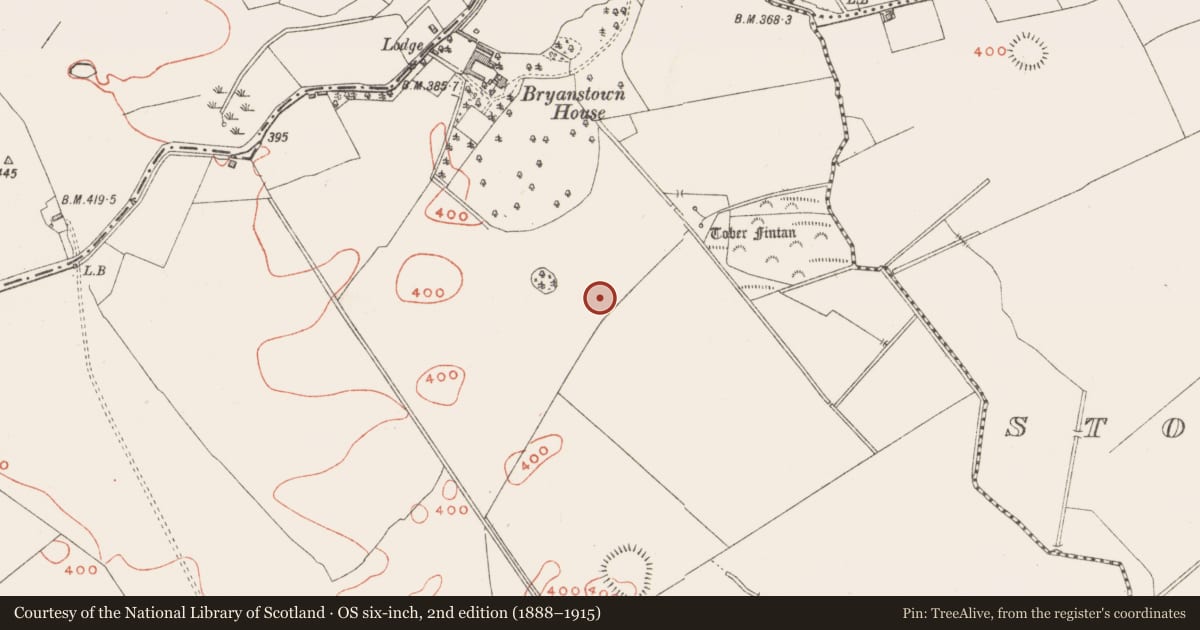 Ordnance Survey six-inch map, 2nd edition (1888–1915) covering the location of Ringfort - rath, Bryanstown, County Westmeath, with a pin at the register's coordinates