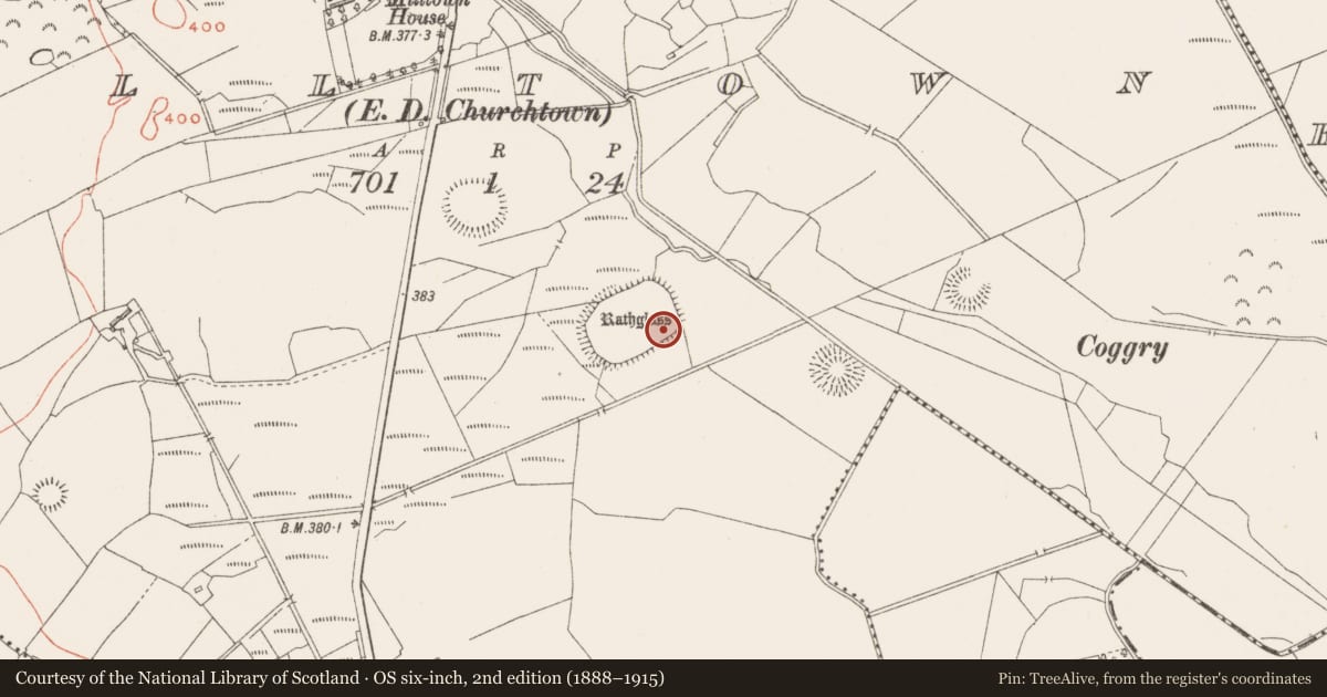 Ordnance Survey six-inch map, 2nd edition (1888–1915) covering the location of House - indeterminate date, Milltown, County Westmeath, with a pin at the register's coordinates