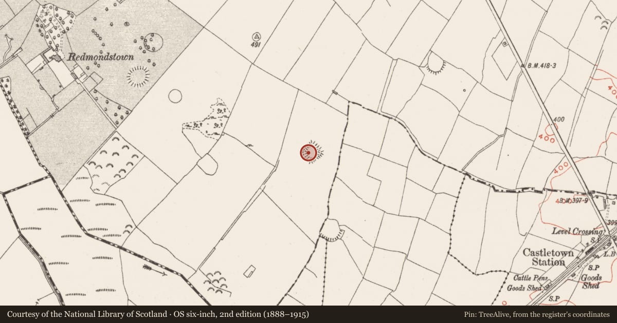 Ordnance Survey six-inch map, 2nd edition (1888–1915) covering the location of House - indeterminate date, Redmondstown, County Westmeath, with a pin at the register's coordinates