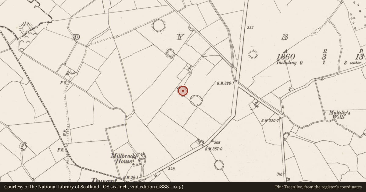 Ordnance Survey six-inch map, 2nd edition (1888–1915) covering the location of Ringfort - rath, Dysart, County Westmeath, with a pin at the register's coordinates