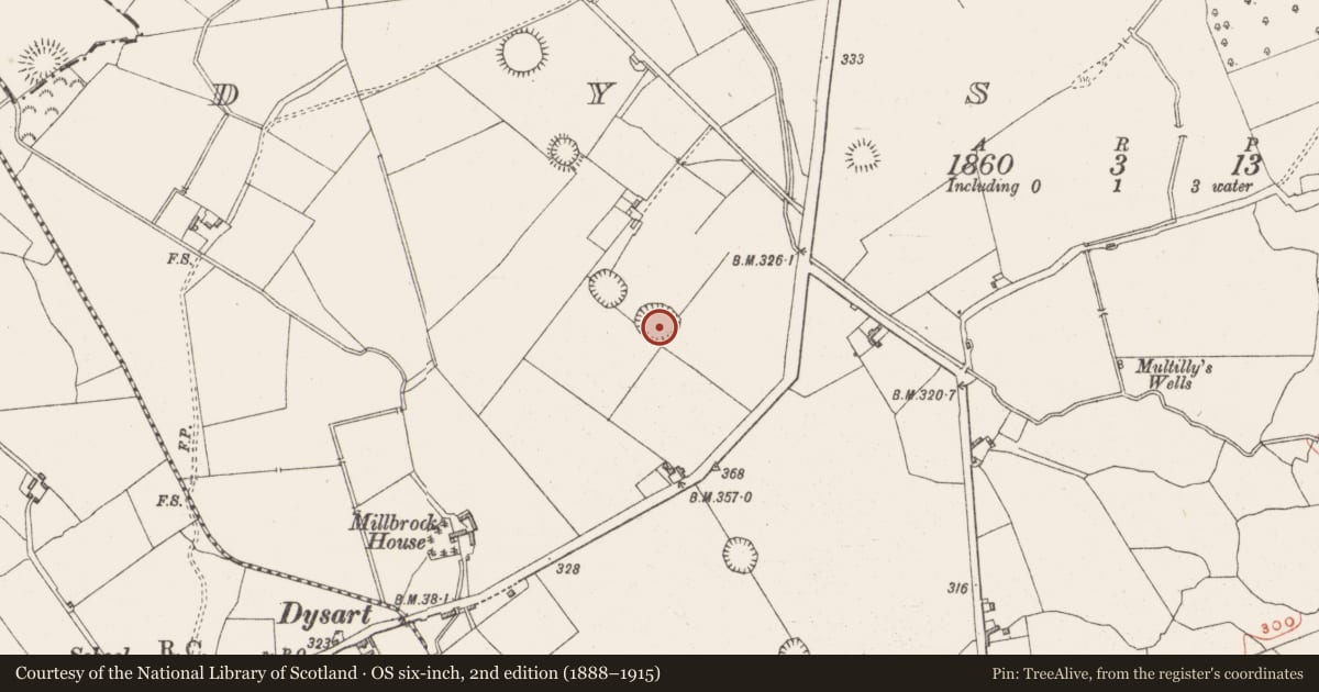 Ordnance Survey six-inch map, 2nd edition (1888–1915) covering the location of Ringfort - rath, Dysart, County Westmeath, with a pin at the register's coordinates