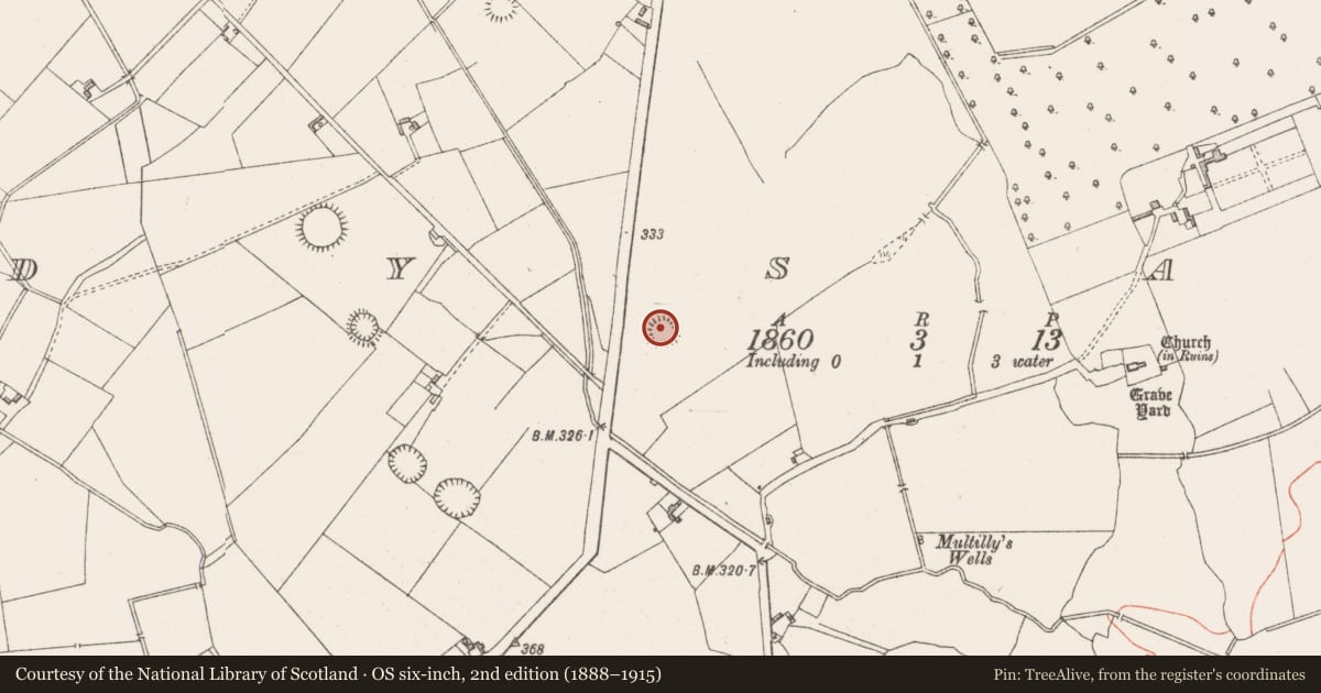 Ordnance Survey six-inch map, 2nd edition (1888–1915) covering the location of Ringfort - rath, Dysart, County Westmeath, with a pin at the register's coordinates