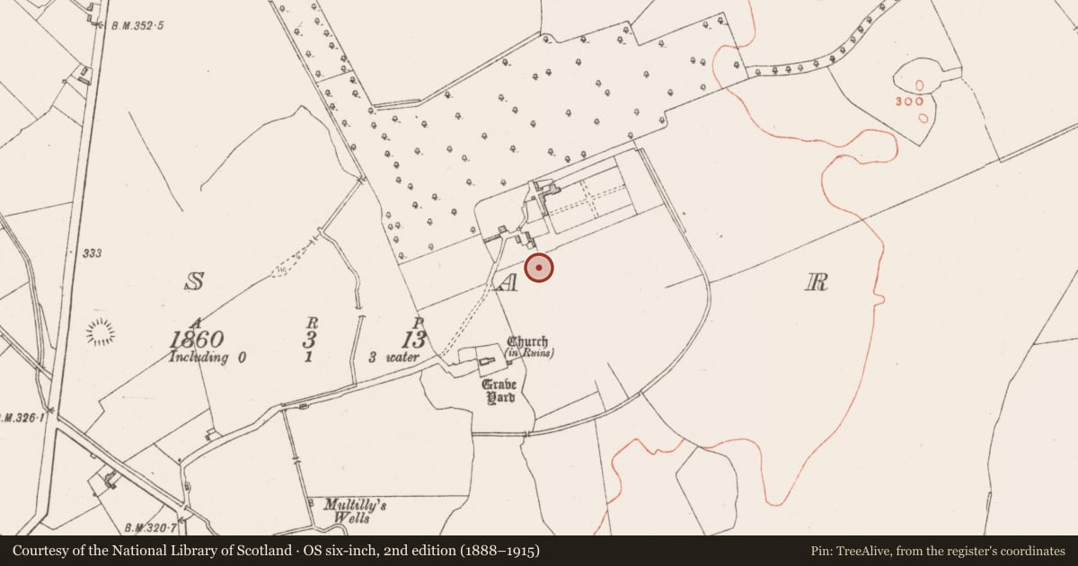 Ordnance Survey six-inch map, 2nd edition (1888–1915) covering the location of Bawn, Dysart, County Westmeath, with a pin at the register's coordinates