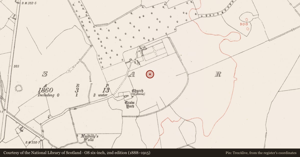 Ordnance Survey six-inch map, 2nd edition (1888–1915) covering the location of Castle - ringwork, Dysart, County Westmeath, with a pin at the register's coordinates