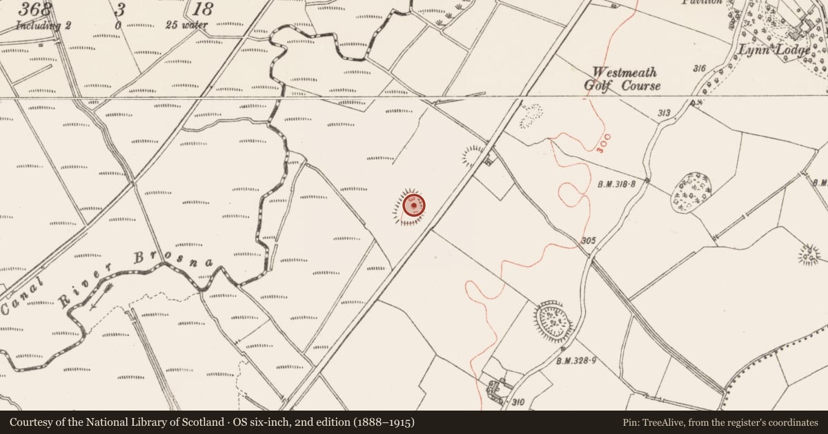 Ordnance Survey six-inch map, 2nd edition (1888–1915) covering the location of House - indeterminate date, Lynn, County Westmeath, with a pin at the register's coordinates