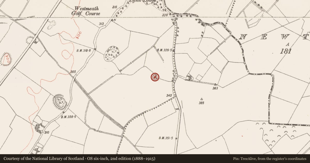 Ordnance Survey six-inch map, 2nd edition (1888–1915) covering the location of Ringfort - unclassified, Lynn, County Westmeath, with a pin at the register's coordinates