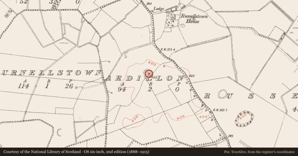 Ordnance Survey six-inch map, 2nd edition (1888–1915) covering the location of Ringfort - rath, Ardillon, County Westmeath, with a pin at the register's coordinates