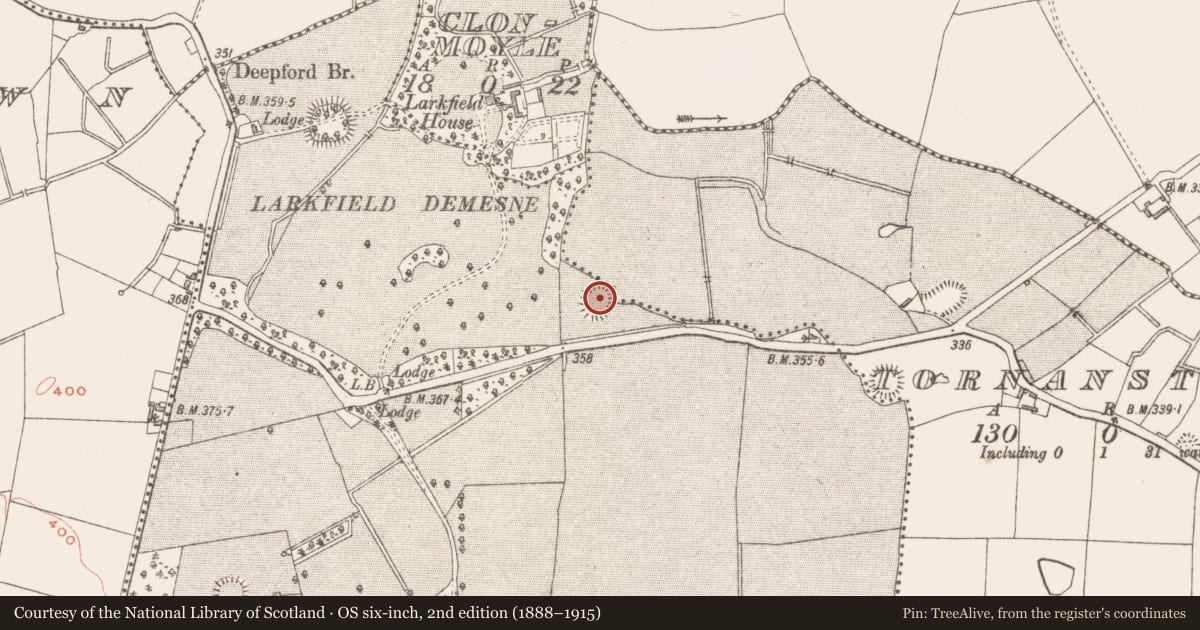 Ordnance Survey six-inch map, 2nd edition (1888–1915) covering the location of Ringfort - rath, Vilanstown, County Westmeath, with a pin at the register's coordinates