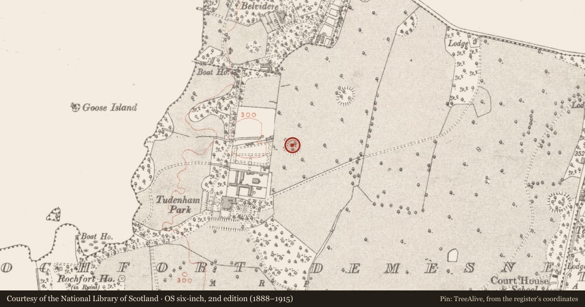 Ordnance Survey six-inch map, 2nd edition (1888–1915) covering the location of Ringfort - rath, Rochfort Demesne, County Westmeath, with a pin at the register's coordinates