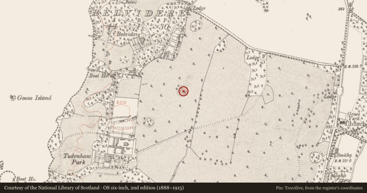 Ordnance Survey six-inch map, 2nd edition (1888–1915) covering the location of Ringfort - rath, Rochfort Demesne, County Westmeath, with a pin at the register's coordinates