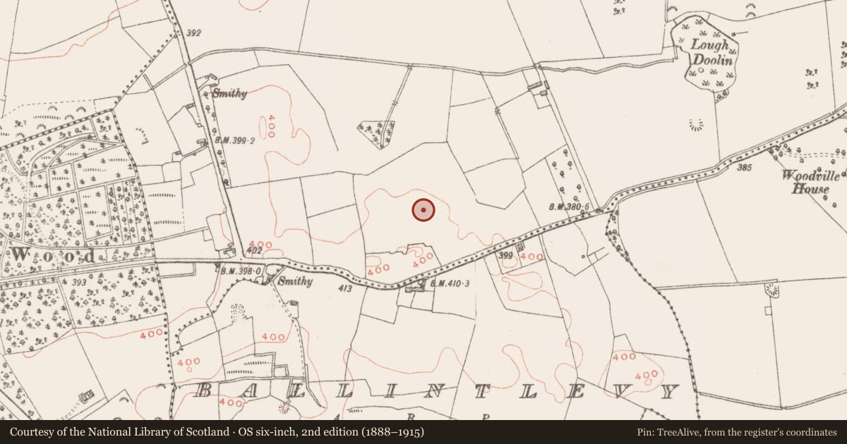 Ordnance Survey six-inch map, 2nd edition (1888–1915) covering the location of Barrow - unclassified, Vilanstown, County Westmeath, with a pin at the register's coordinates