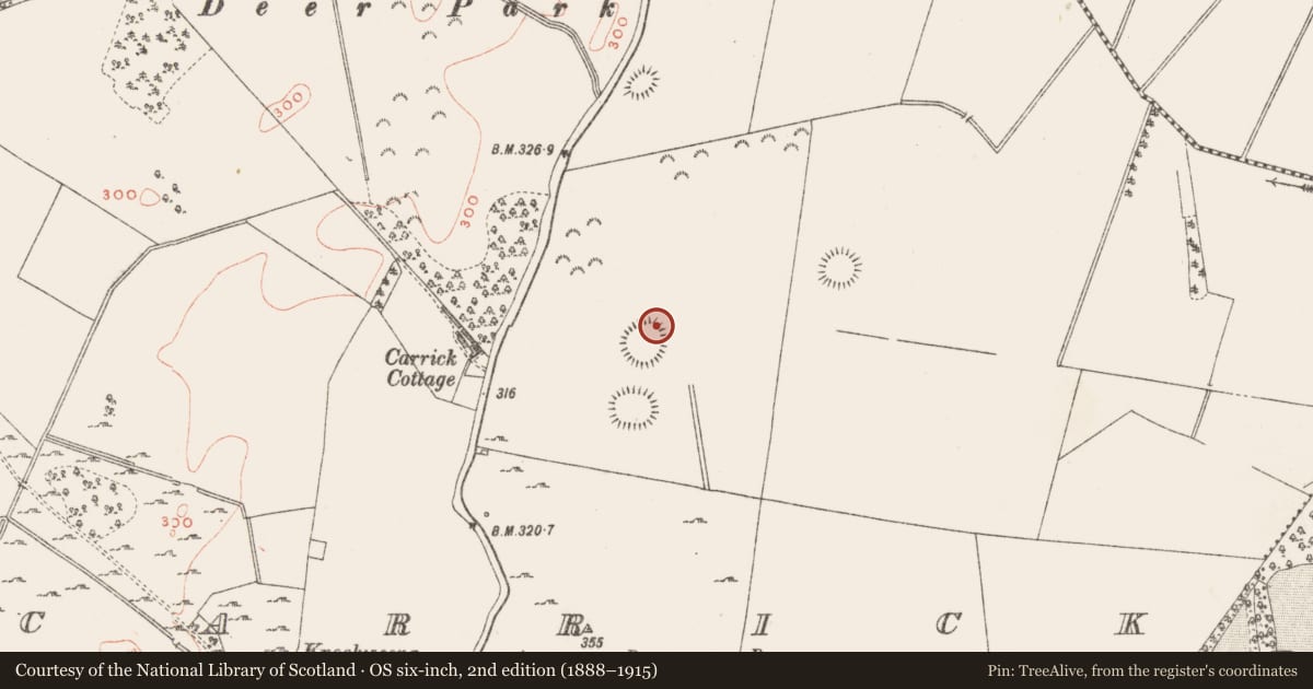 Ordnance Survey six-inch map, 2nd edition (1888–1915) covering the location of House - indeterminate date, Carrick, County Westmeath, with a pin at the register's coordinates