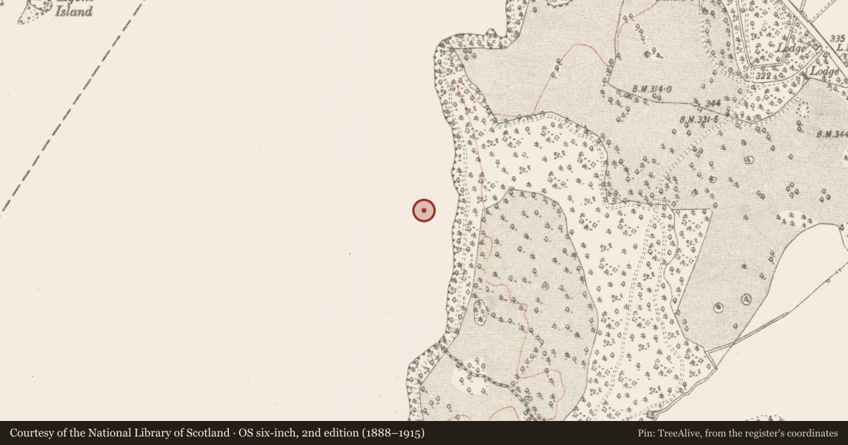 Ordnance Survey six-inch map, 2nd edition (1888–1915) covering the location of Crannog, Lough Ennell, County Westmeath, with a pin at the register's coordinates