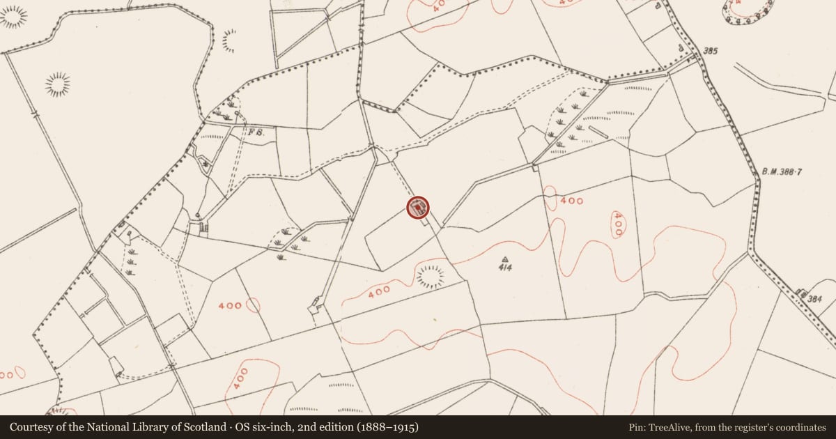 Ordnance Survey six-inch map, 2nd edition (1888–1915) covering the location of Castle - tower house, Catherinestown, County Westmeath, with a pin at the register's coordinates