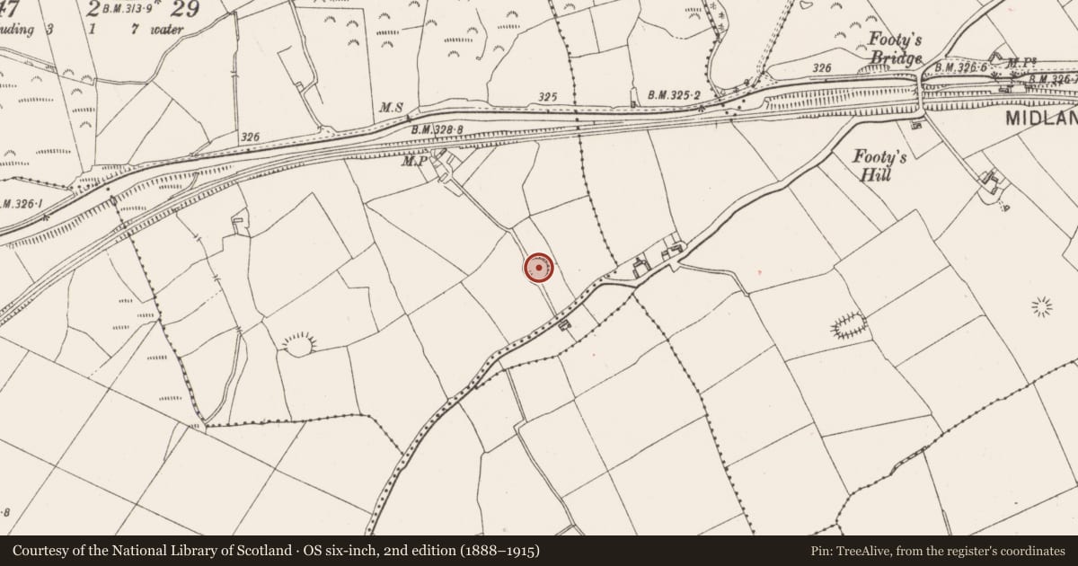 Ordnance Survey six-inch map, 2nd edition (1888–1915) covering the location of Ringfort - rath, Banagher, County Westmeath, with a pin at the register's coordinates