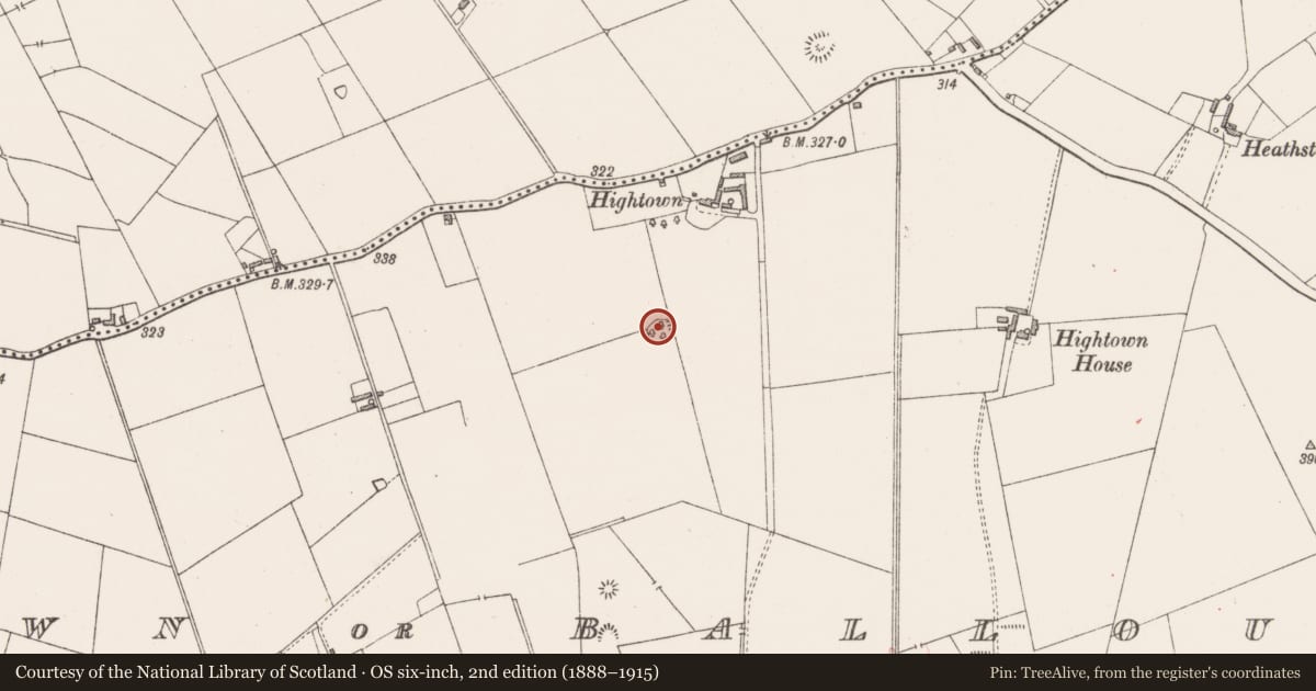 Ordnance Survey six-inch map, 2nd edition (1888–1915) covering the location of Ringfort - rath, Hightown Or Balloughter, County Westmeath, with a pin at the register's coordinates