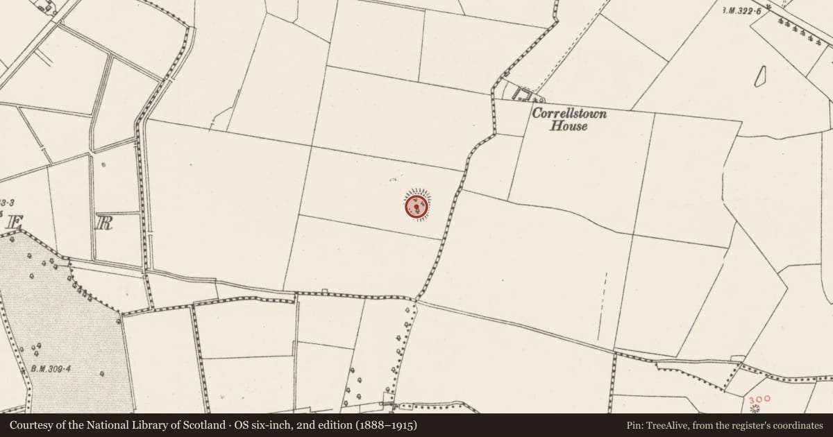 Ordnance Survey six-inch map, 2nd edition (1888–1915) covering the location of Ringfort - rath, Crossanstown, County Westmeath, with a pin at the register's coordinates