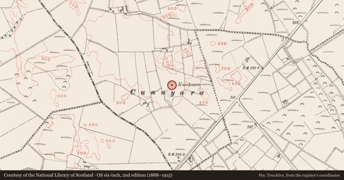Ordnance Survey six-inch map, 2nd edition (1888–1915) covering the location of Rabbit warren, Hightown Or Balloughter, County Westmeath, with a pin at the register's coordinates