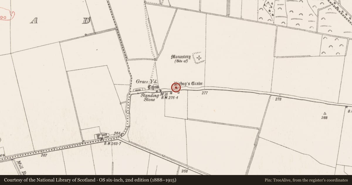 Ordnance Survey six-inch map, 2nd edition (1888–1915) covering the location of Burial, Rattin, County Westmeath, with a pin at the register's coordinates