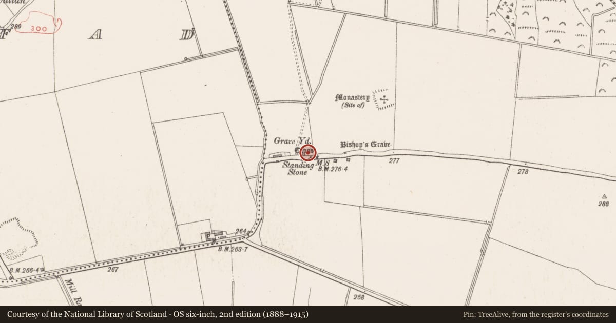 Ordnance Survey six-inch map, 2nd edition (1888–1915) covering the location of Church, Rattin, County Westmeath, with a pin at the register's coordinates