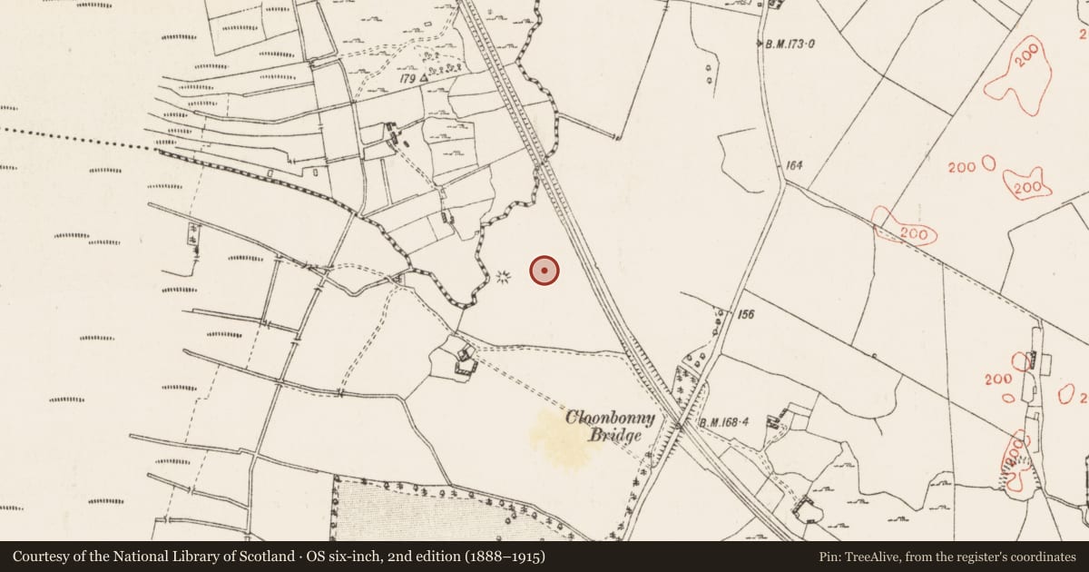 Ordnance Survey six-inch map, 2nd edition (1888–1915) covering the location of Castle - unclassified, Cloonbonny, County Westmeath, with a pin at the register's coordinates