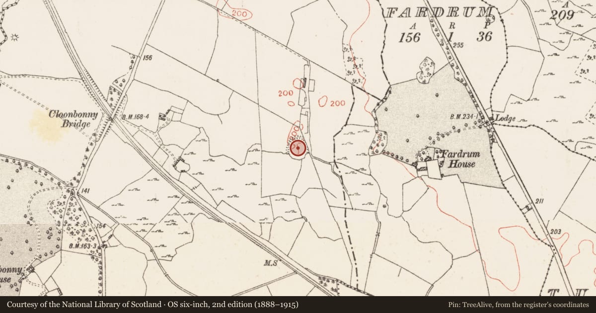 Ordnance Survey six-inch map, 2nd edition (1888–1915) covering the location of Ringfort - rath, Cloonbonny, County Westmeath, with a pin at the register's coordinates