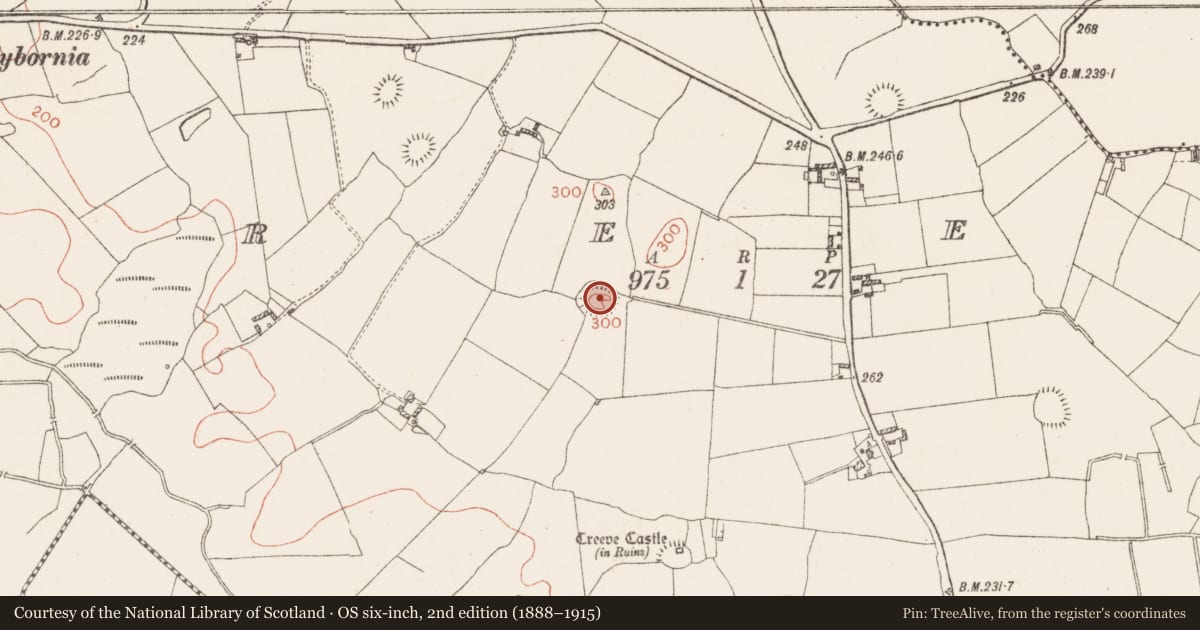 Ordnance Survey six-inch map, 2nd edition (1888–1915) covering the location of Ringfort - rath, Creeve, County Westmeath, with a pin at the register's coordinates