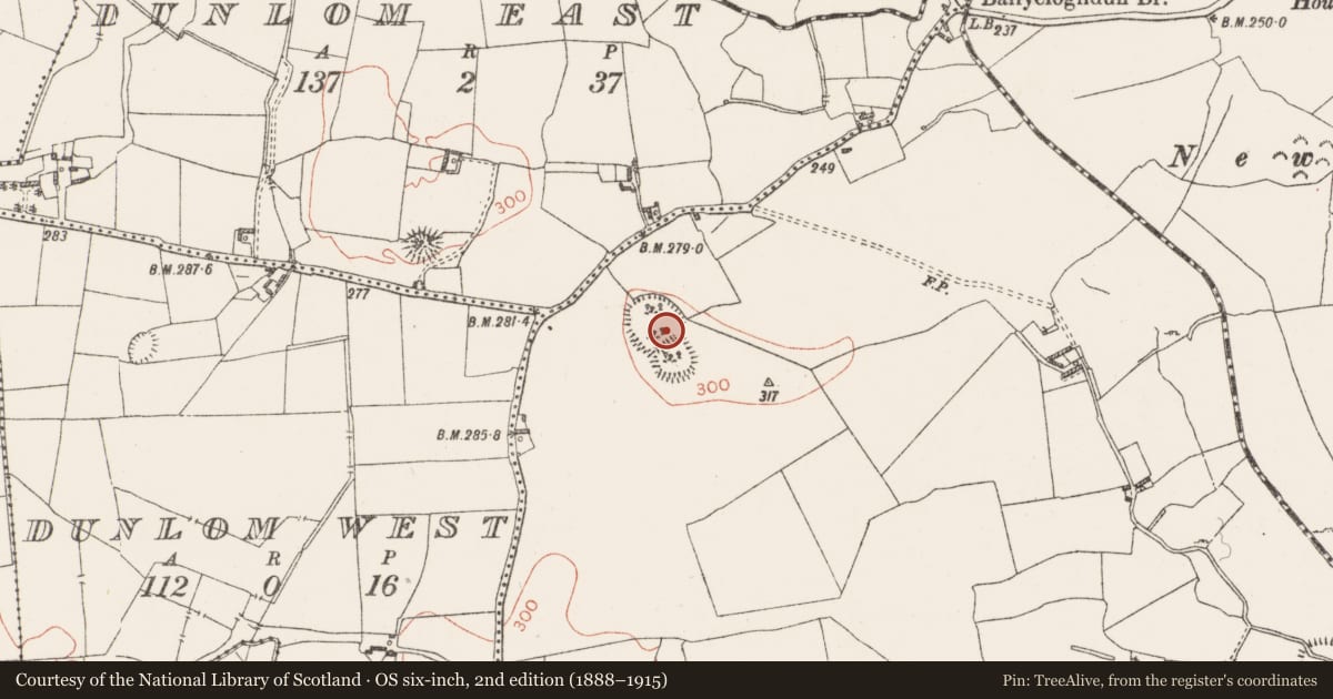 Ordnance Survey six-inch map, 2nd edition (1888–1915) covering the location of Ringfort - rath, Ballydoogan, County Westmeath, with a pin at the register's coordinates