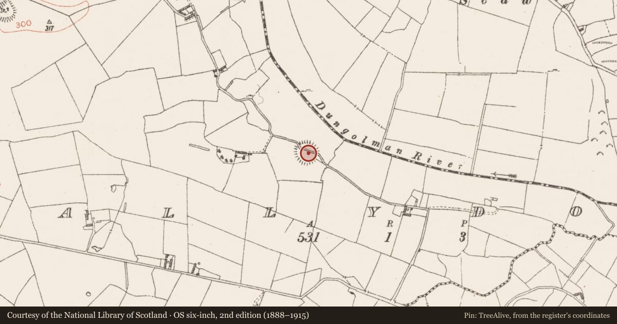 Ordnance Survey six-inch map, 2nd edition (1888–1915) covering the location of Ringfort - rath, Ballydoogan, County Westmeath, with a pin at the register's coordinates