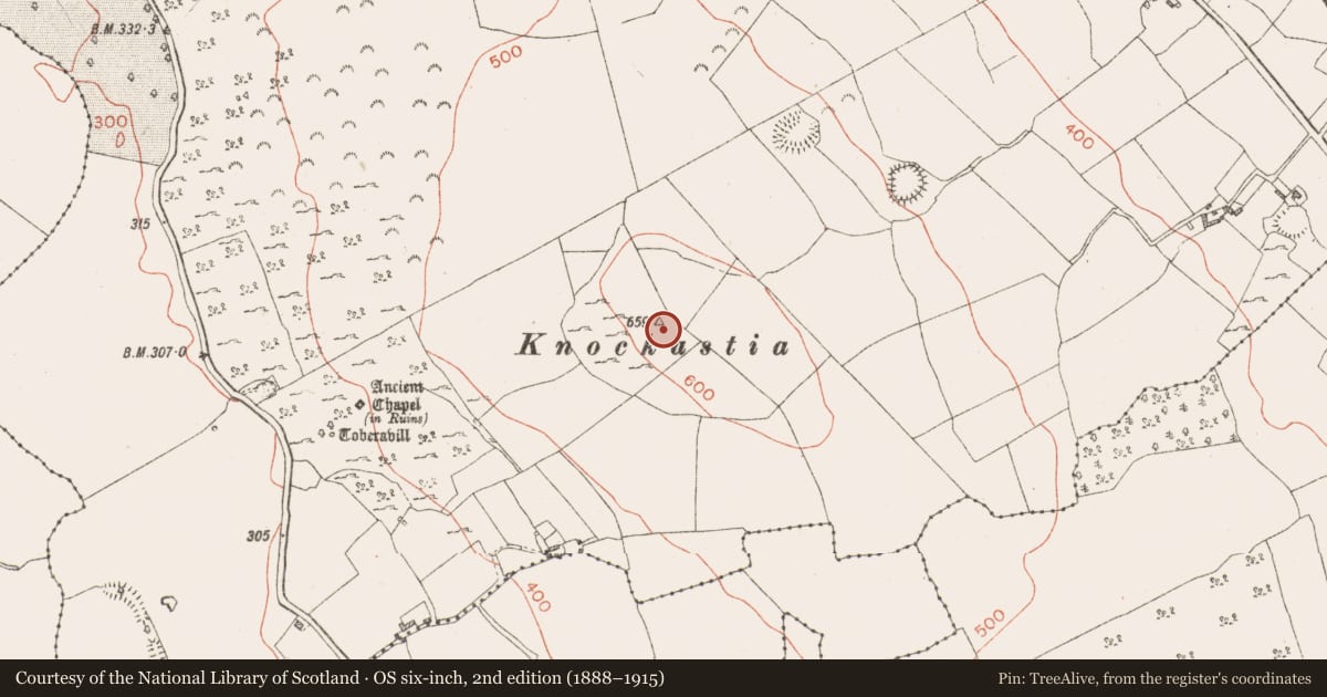 Ordnance Survey six-inch map, 2nd edition (1888–1915) covering the location of Barrow - mound barrow, Coolatoor, County Westmeath, with a pin at the register's coordinates