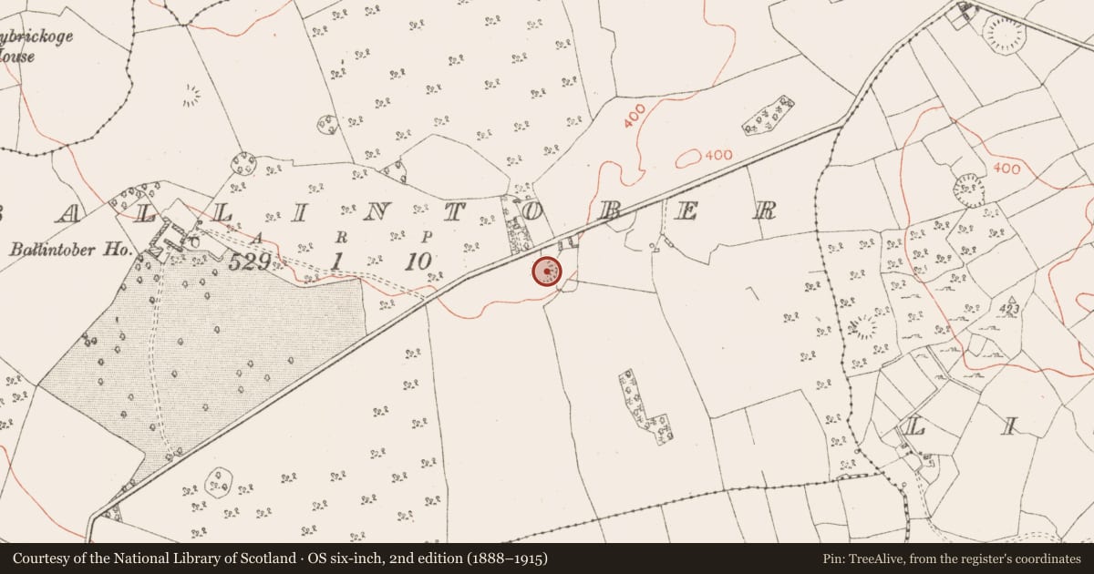 Ordnance Survey six-inch map, 2nd edition (1888–1915) covering the location of House - indeterminate date, Ballintober, County Westmeath, with a pin at the register's coordinates
