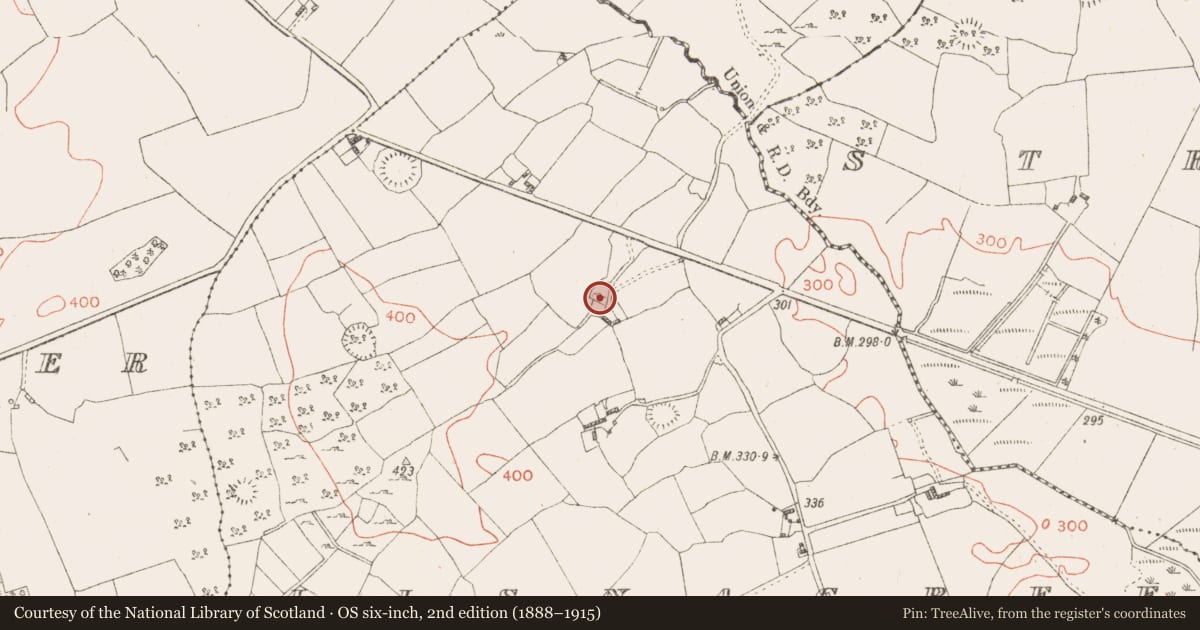 Ordnance Survey six-inch map, 2nd edition (1888–1915) covering the location of Enclosure, Lisnagree, County Westmeath, with a pin at the register's coordinates