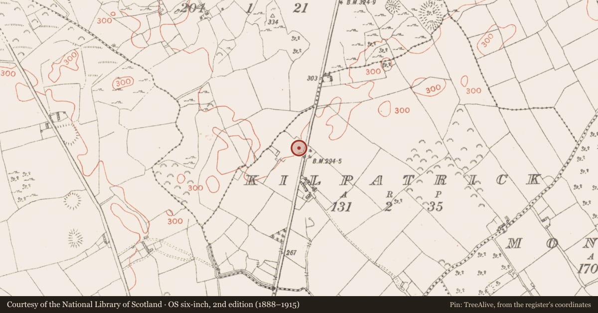 Ordnance Survey six-inch map, 2nd edition (1888–1915) covering the location of Ringfort - rath, Kilpatrick, County Westmeath, with a pin at the register's coordinates