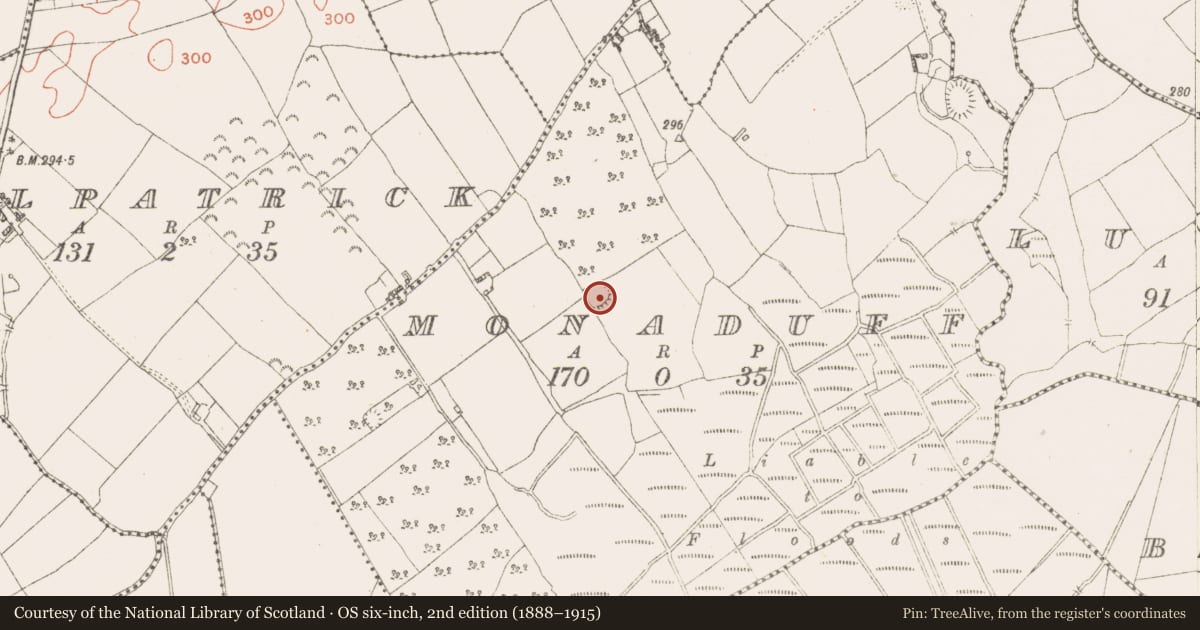 Ordnance Survey six-inch map, 2nd edition (1888–1915) covering the location of Ringfort - rath, Monaduff, County Westmeath, with a pin at the register's coordinates