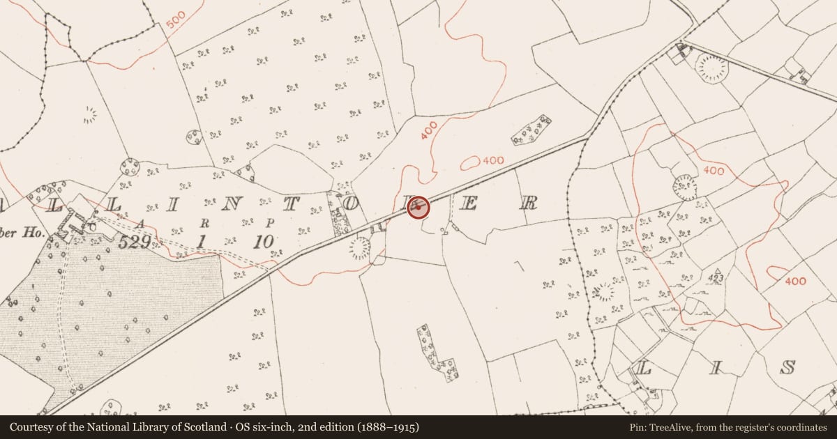 Ordnance Survey six-inch map, 2nd edition (1888–1915) covering the location of Enclosure, Ballintober, County Westmeath, with a pin at the register's coordinates